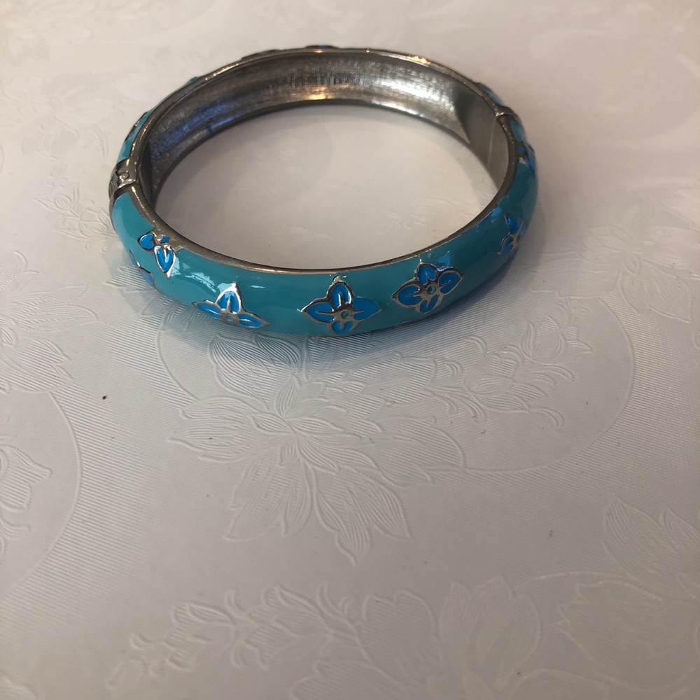 Blue enamel bangle